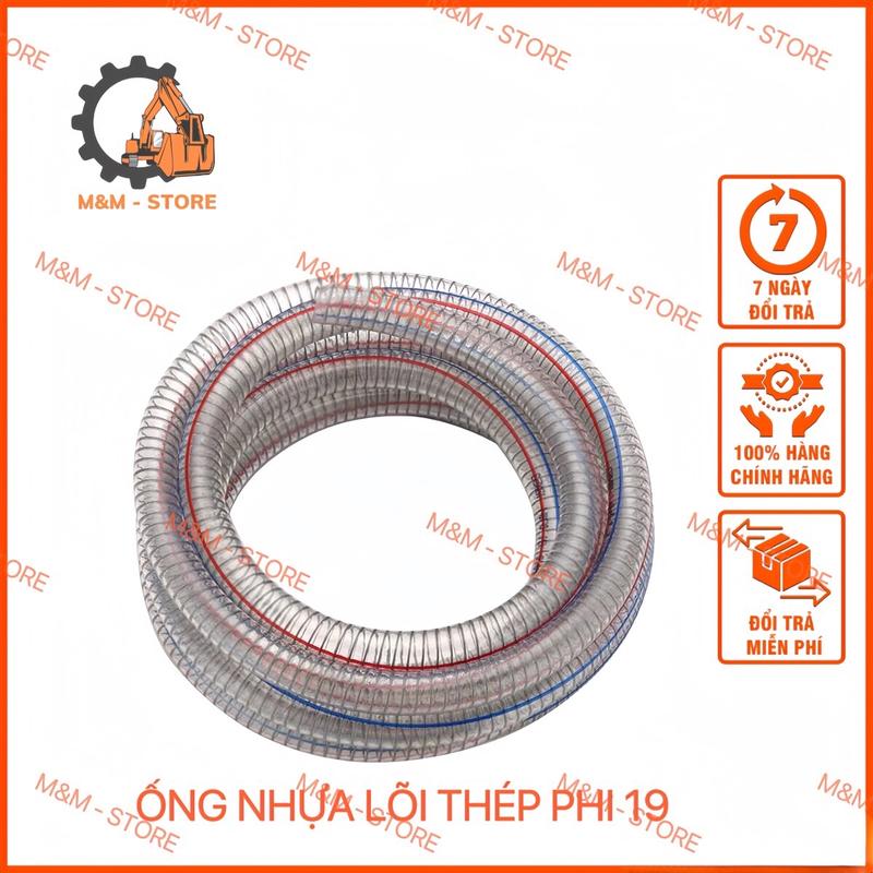 Ống nhựa mềm lõi lò xo thép - Ống PVC trong suốt chống gập dẫn dầu, dẫn nước