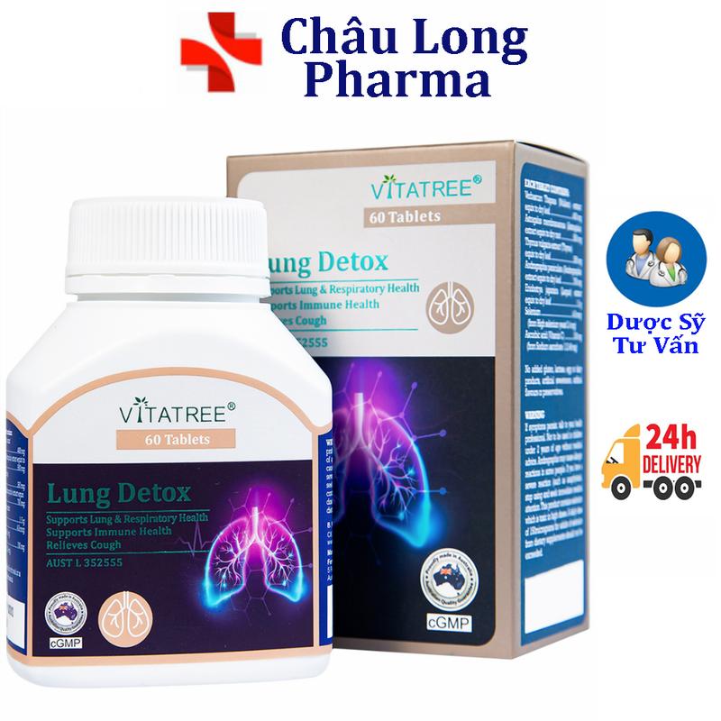 Viên uống Lung Detox Vitatree Úc hỗ trợ giảm ho tăng cường sức khỏe cho cơ thể 60 viên lungdetox