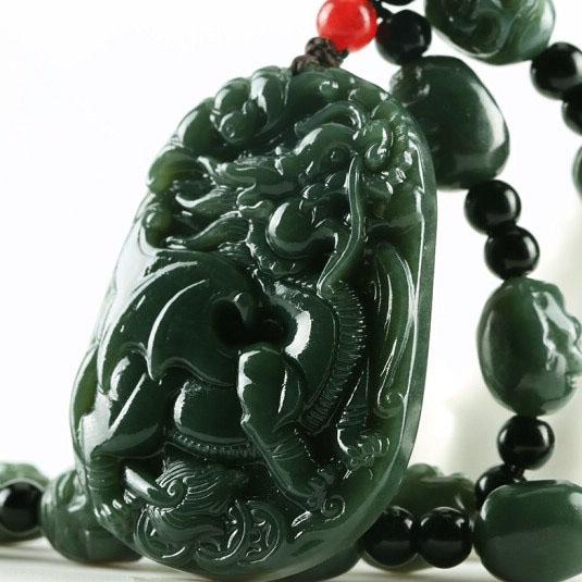 Mặt Dây Chuyền Quan Công A Di Đà, Ngọc Bích Hòa Điền Tự Nhiên, Vòng Cổ Ngọc Bích Màu Xám, Mặt Dây Chuyền Ngọc Bích, Hàng Thật Có Giấy Chứng Nhận, Vòng Cổ Mặt Dây Chuyền Ngọc Bích 8