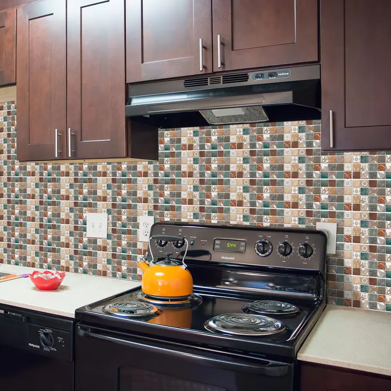 Retro Pattern Tile Sticker, Waterproof Self-adhesive Tile Sticker, Durable Kitchen Wall Sticker, Wall Decor for Home Kitchen Bathroom 8