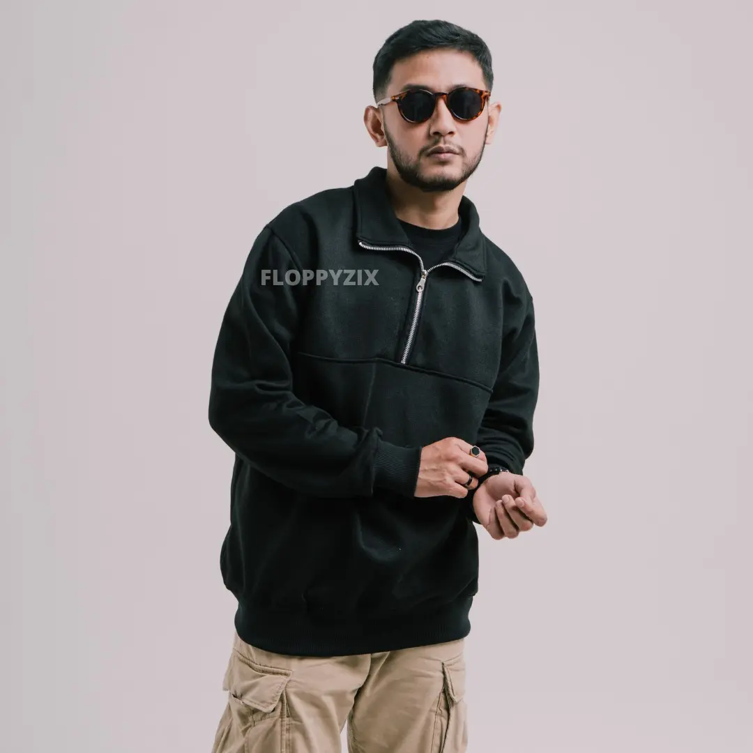 JACKET HALF ZIPPER / JAKET PRIA / TURTLE NECK