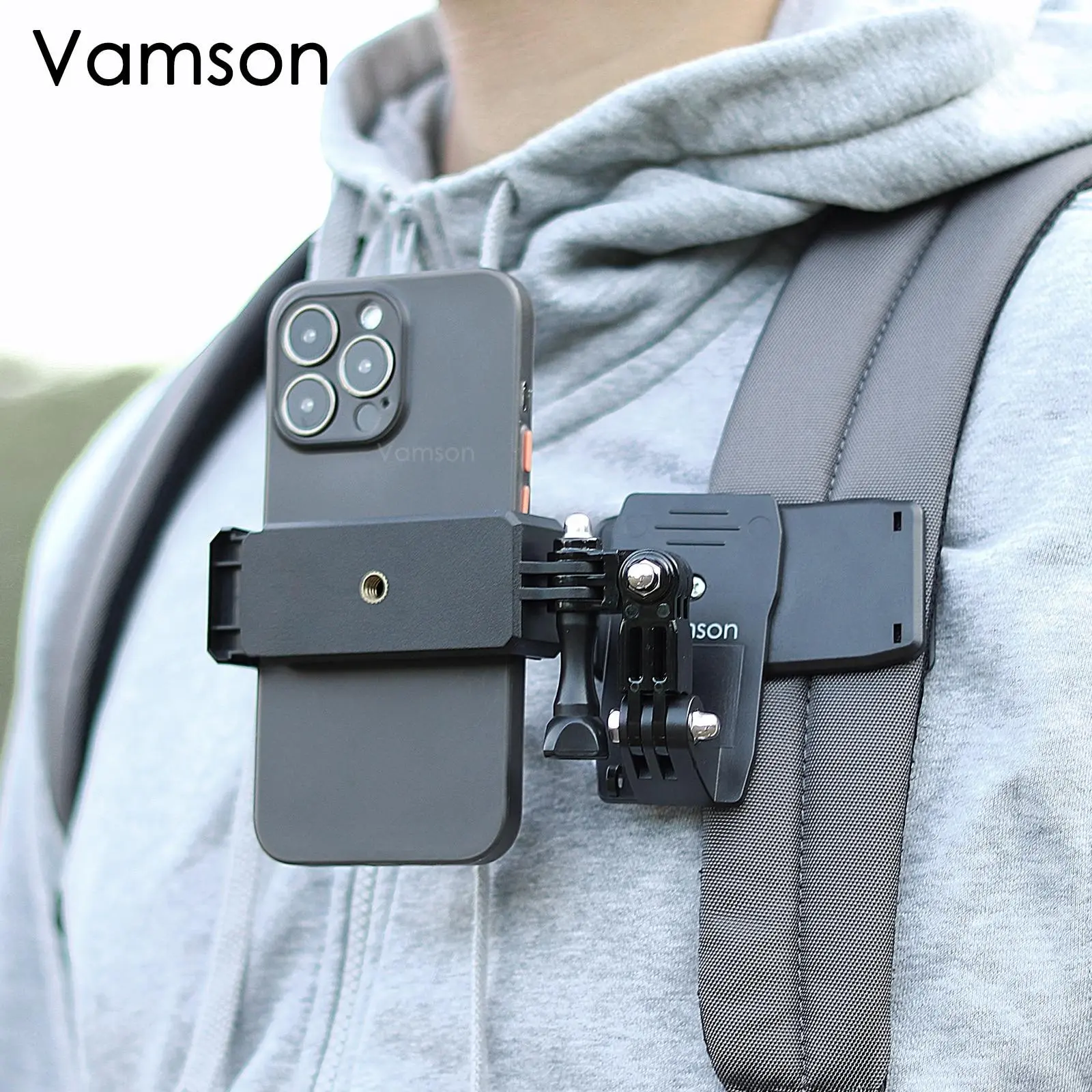 Clip Holder Penjepit Tas Stabilizer Hp & Action Camera Untuk Backpacker Traveler Camper Video Vlog Accessories Kamera Handphone