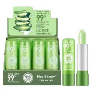 Original Pelembab bibir Lipstik Aloevera Kiss Beauty / Pelembab bibir Lidah Buaya Perawatan Pemerah Pencerah Hitam