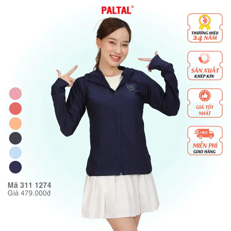 Áo khoác nữ PALTAL chống nắng, chống tia UV đến 99% chất Poly cát mỏng nhẹ  - Thương hiệu hơn 24 năm - Mã 311p 1274 4
