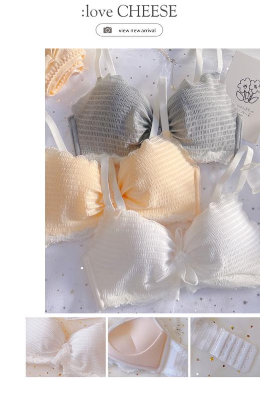 Product Introduction of Fairy Floating Small Chest Push up Breast Holding Anti-Sag Bra Wireless Student Girl Lace Underwear Set 13