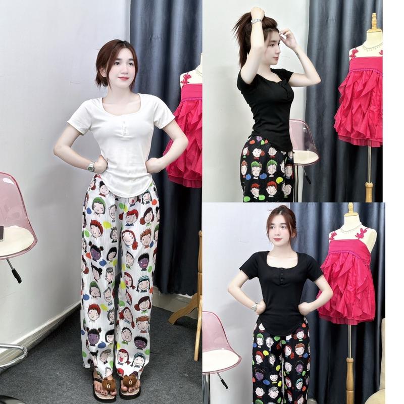 Bộ áo kèm quần hoạ tiết T142 By Nguyễn Thảo