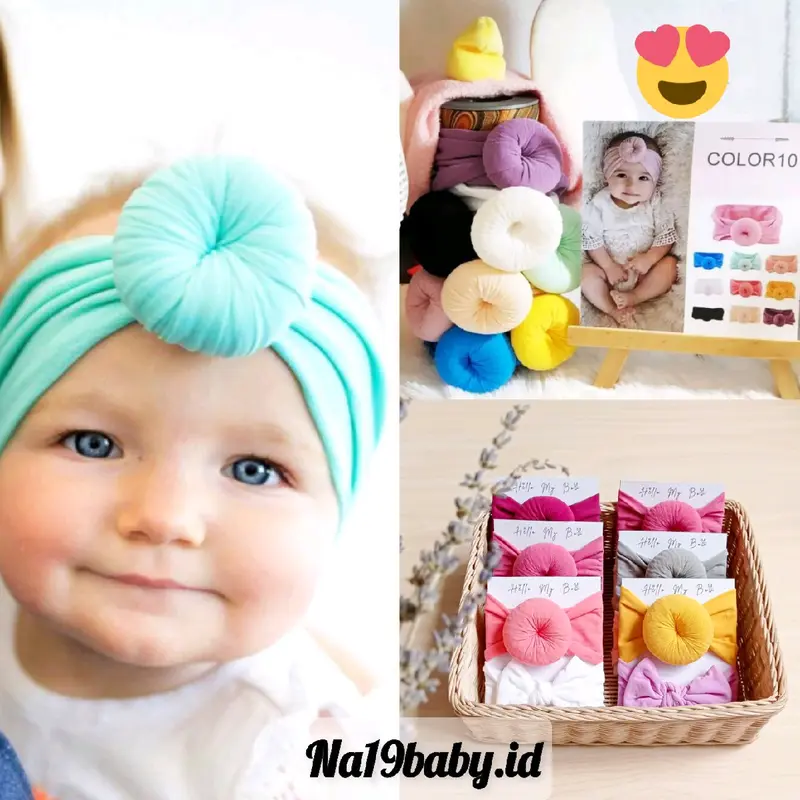Bando Donut / Bandana Donat Baby 0-3 th Accessories Bayi Biru Kuning 0