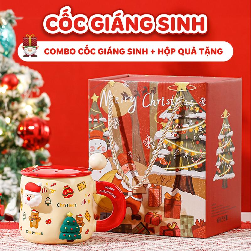  Cốc sứ ông già noel NIUMI cốc sứ dễ thương xinh xắn dung tích 400ml món quà noel ý nghĩa 