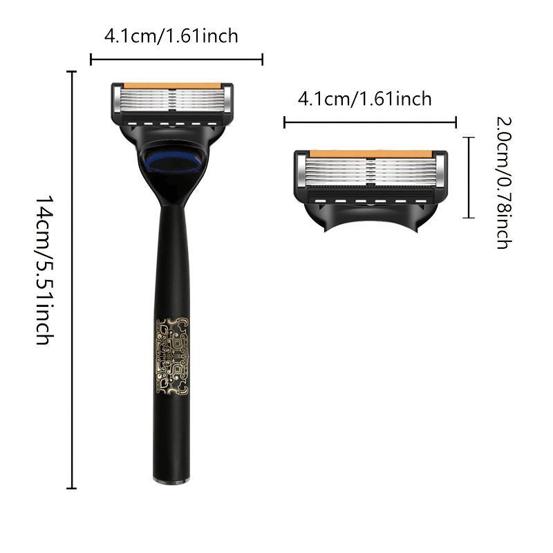 Manual Razor with Replacement Blades, 1 Box Smooth Shaving Tool, Safe and Skin Friendly, Men's Shaving Tool 1