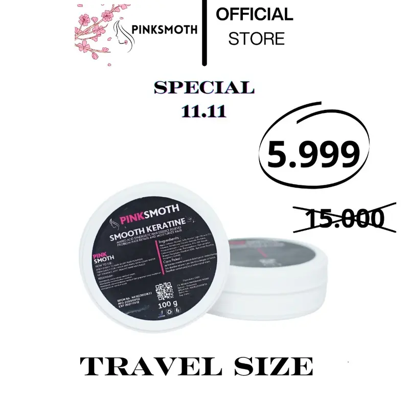 [BPOM] PINK SMOTH SMOTING KERATIN RAMBUT 100ML 2