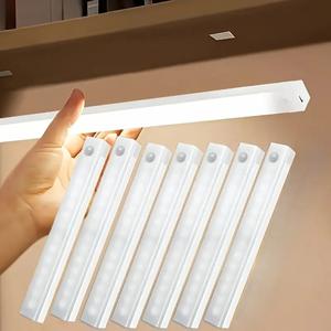 ワイヤレス人感センサーLEDテープライト 7本セット 充電式キャビネットライト キッチン・階段・クローゼット照明用