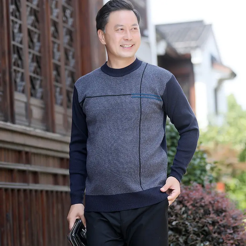 Áo len nam trung niên cho bố  dày dặn cực ấm, áo len cho người trung tuổi, áo len cho người già Menswear Shirt 3
