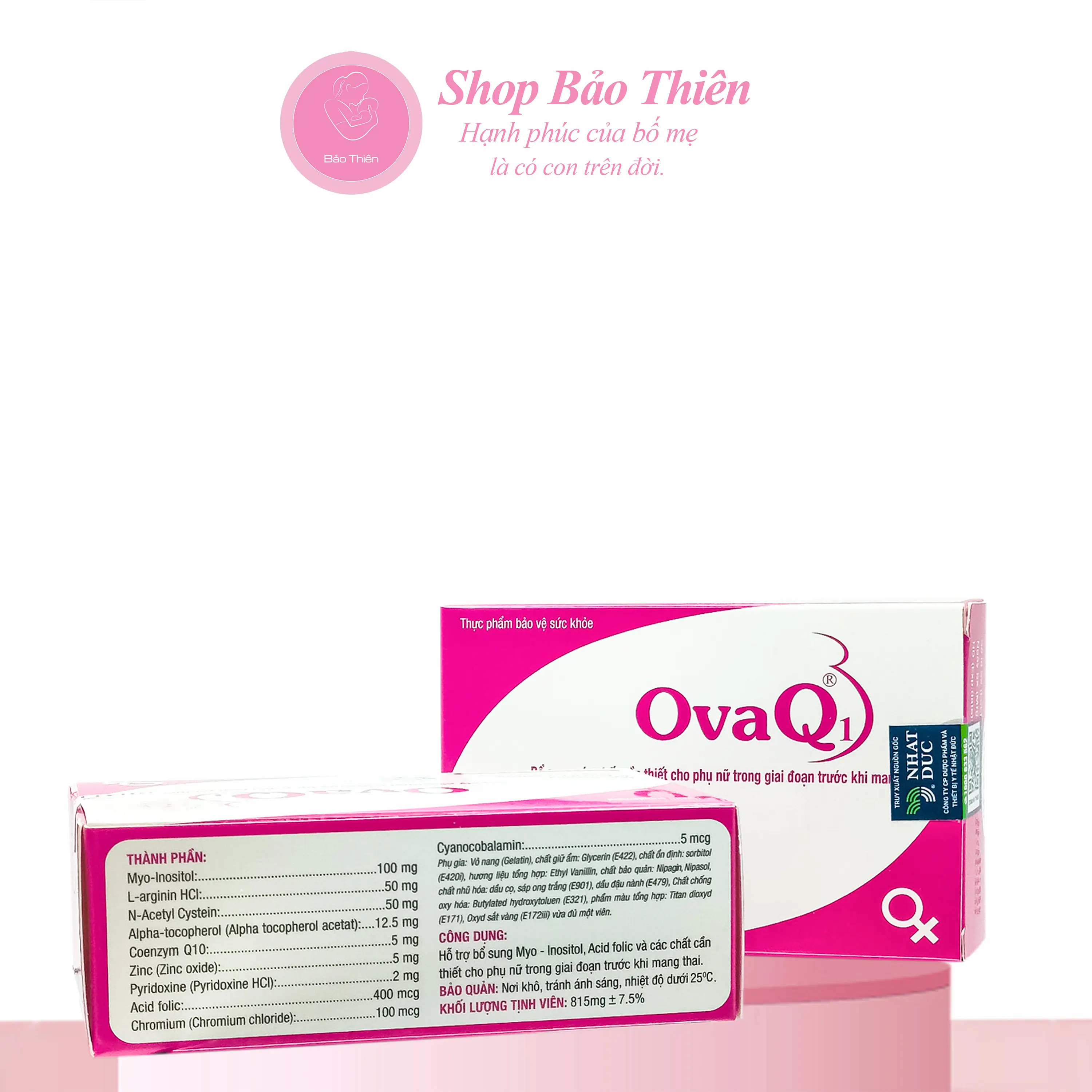 Thực phẩm bảo vệ sức khỏe OVAQ1, hộp 30 viên - Bảo Thiên