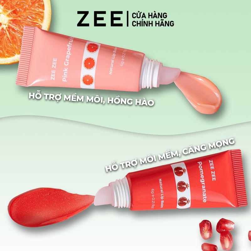  Son Dưỡng Lựu Đỏ  Bưởi Hồng Giúp Hồng Môi Cải Thiện Sắc Tố Khô Nứt Cấp Ẩm Zee Zee Dạng Tuýp 6g 