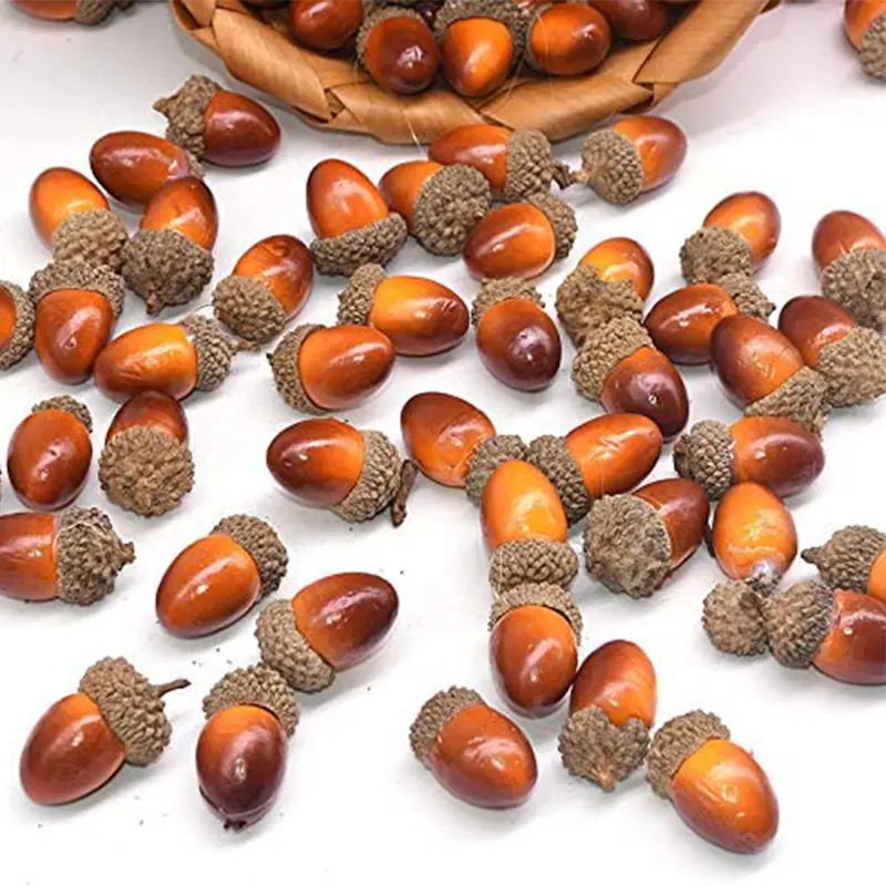 Natural small acorns hazelnut simulated acorns halloween christmas DIY decorative accessories