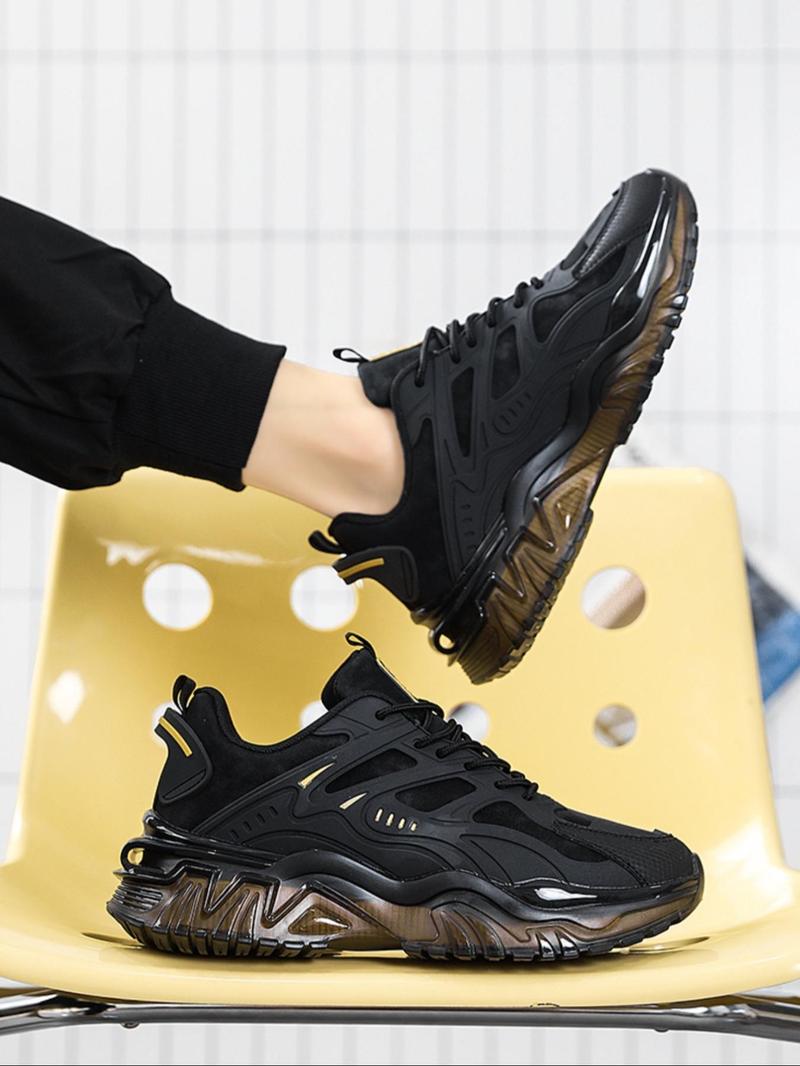 Product Introduction of Men's Fashionable Lace Up Low Top Sneakers, Casual Comfortable Sports Running Shoes, Trendy All-match Chunky Sneakers for Daily Wear 7