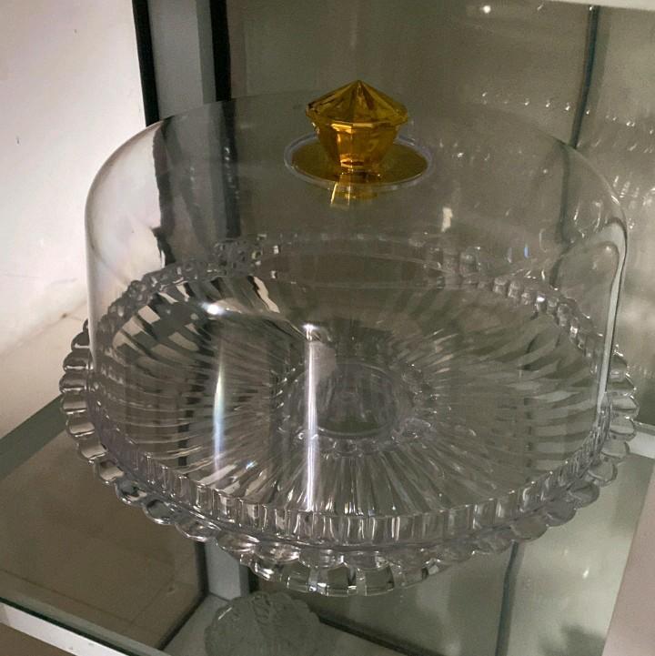 Jual Murah Tempat Kue Bulat Cantik Golden Lemon Acrylic Plastik Kitchenware 2
