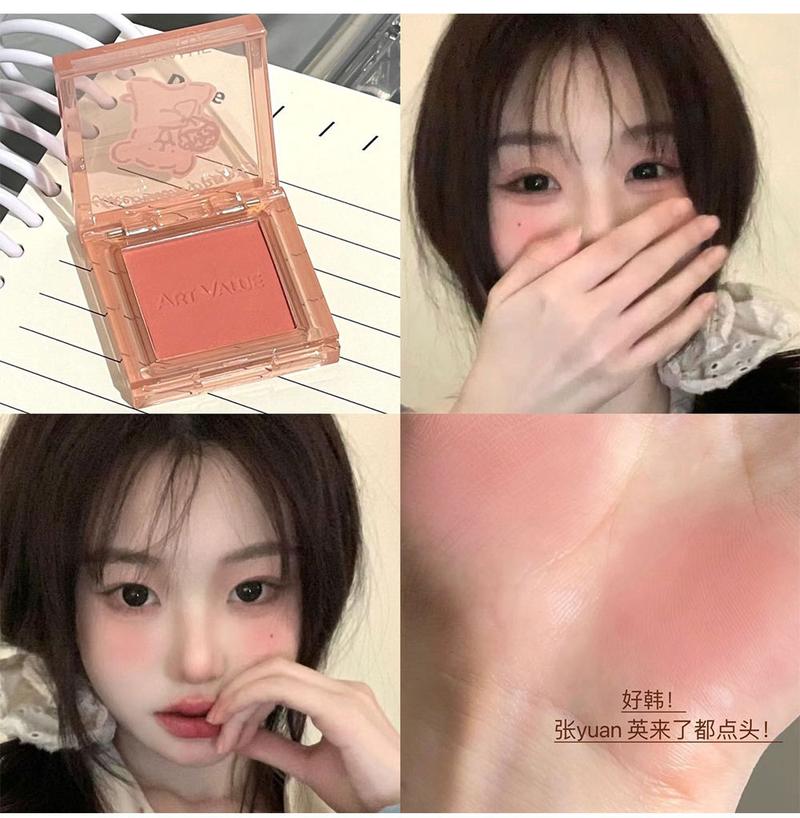 Product Introduction of Cute Dog Repair Monochrome Blush Natural Matte Repair Tender Girl Versatile Low Saturation Vitality Blush Mud Rouge Makeup 23