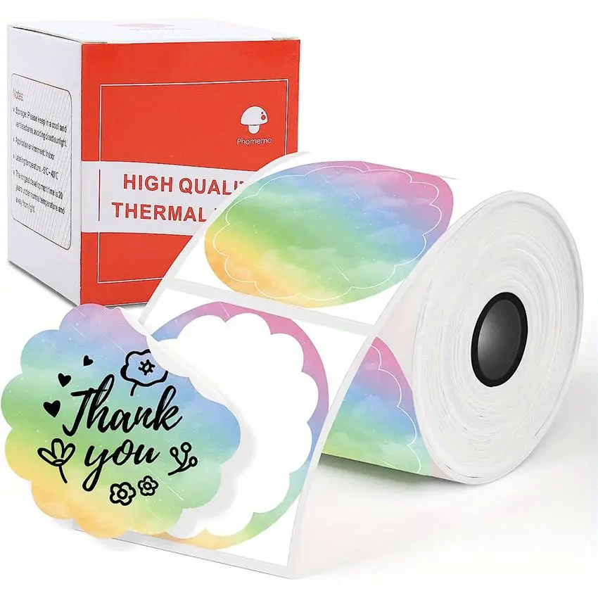 Phomemo Circle Label for M110/M110S/M120/M200/M220, 1.96" x 1.96"(50x50 mm)Thermal Round Gradient Color&transparent Label for Barcode/Logo/Gift Labels/Thank You Label/Small Business/Homeuse