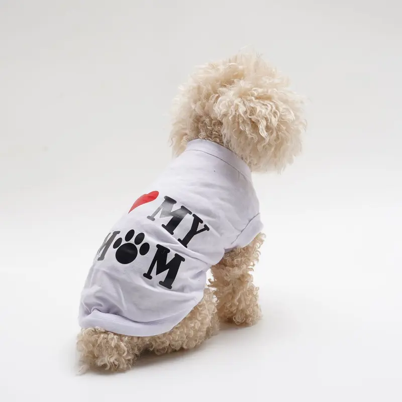 I Love My Mom Letter Print Pet Vest, Breathable Pet Clothes, Summer Thin Pet Clothing for Small Dogs, Dog & Cat Clothing Supplies 2