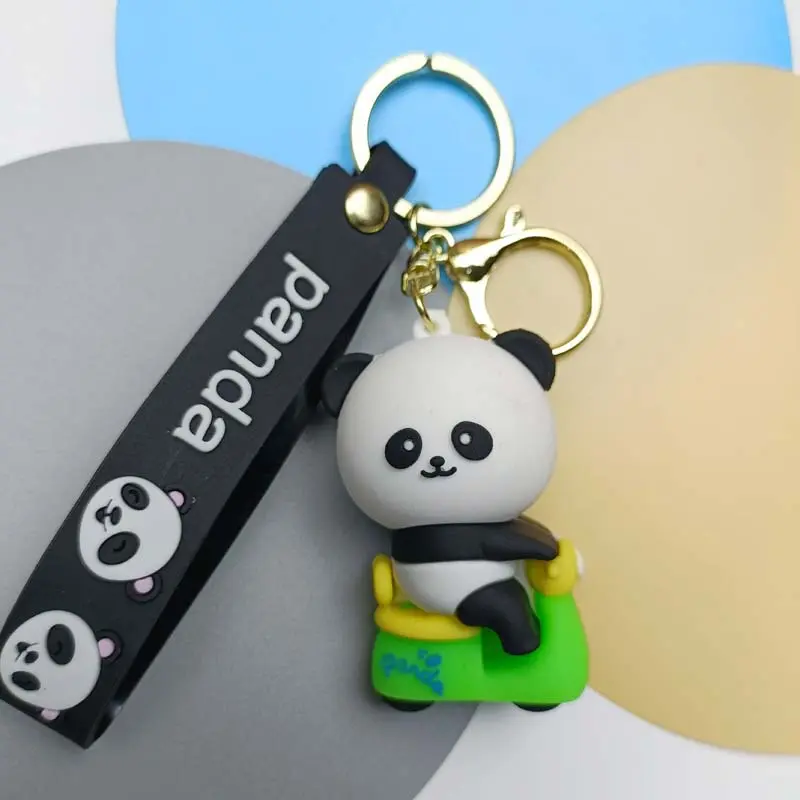 Cute Bamboo Holding Panda Keychain Sichuan Giant Panda Bag Doll Pendant Small Gift Present