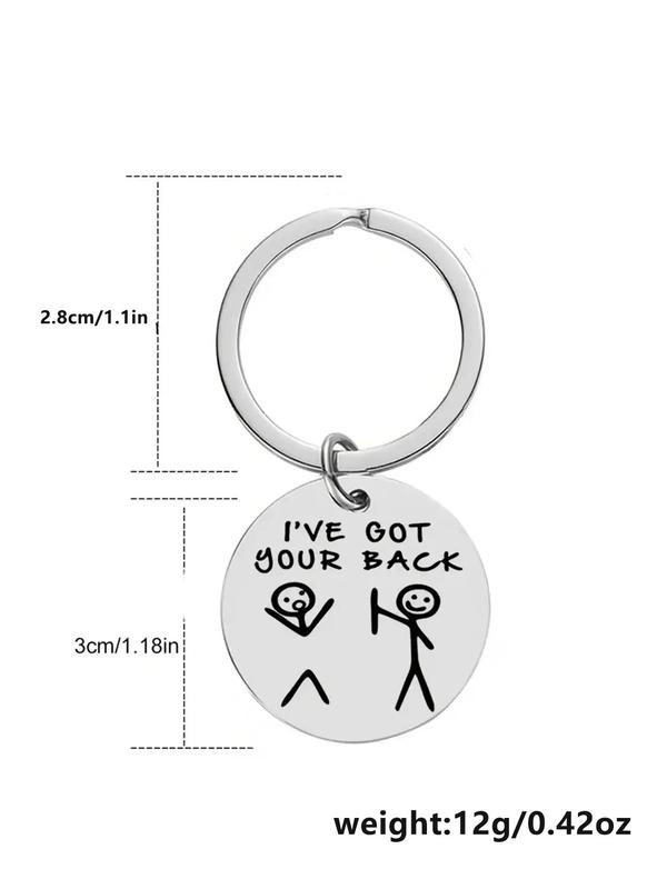 Fashion Letter Pattern Slogan Metal Keychain, Round Shaped Stainless Steel Keychain for Men & Women, Gift for Friends, Personalized Gifts, Trendy Accessory for Anniversary Birthday Gift 1