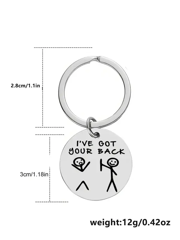 Fashion Letter Pattern Slogan Metal Keychain, Round Shaped Stainless Steel Keychain for Men & Women, Gift for Friends, Personalized Gifts, Trendy Accessory for Anniversary Birthday Gift 1