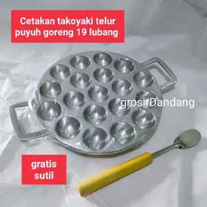 Cetakan takoyaki telur puyuh goreng isi 19 lubang