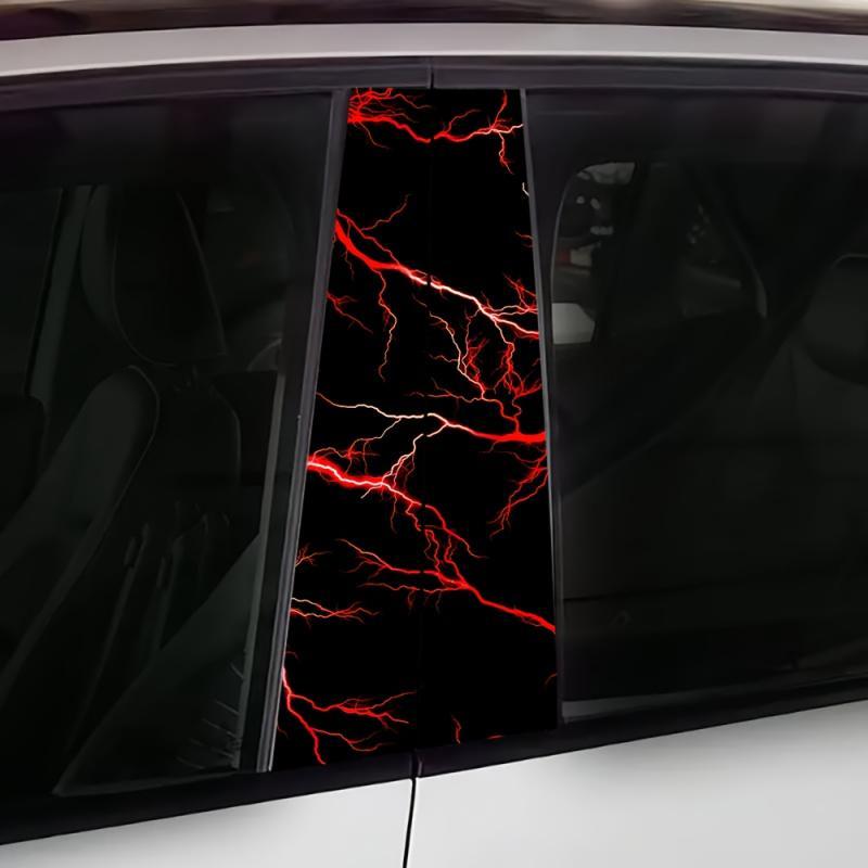 Car Lightning-Pattern Sticker, Self Adhesive Car Sticker, Waterproof Car Decal, Car Exterior Decoration Accessories for Car Glass & Metal Surface 4