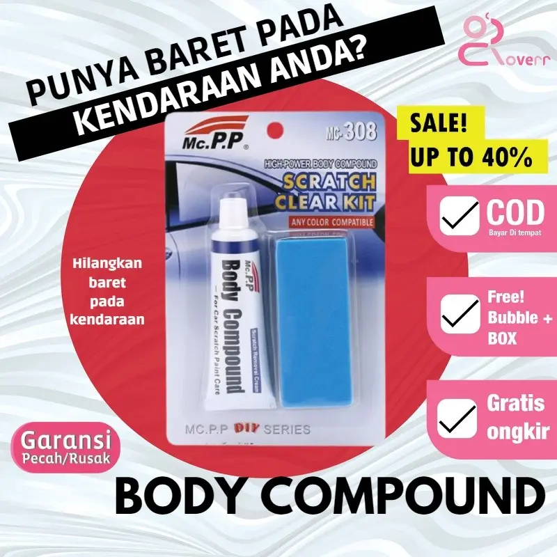 Body Compound compon Kompon Compond Scratch Clear Kit Penghilang Baret Lecet Goresan Halus Kasar Cream Krim Poles Pengkilap Body Mobil Motor kendaraan Wax Polish Original