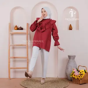 Thickapparel Felicia Ruffle Bahan Katun Poplin