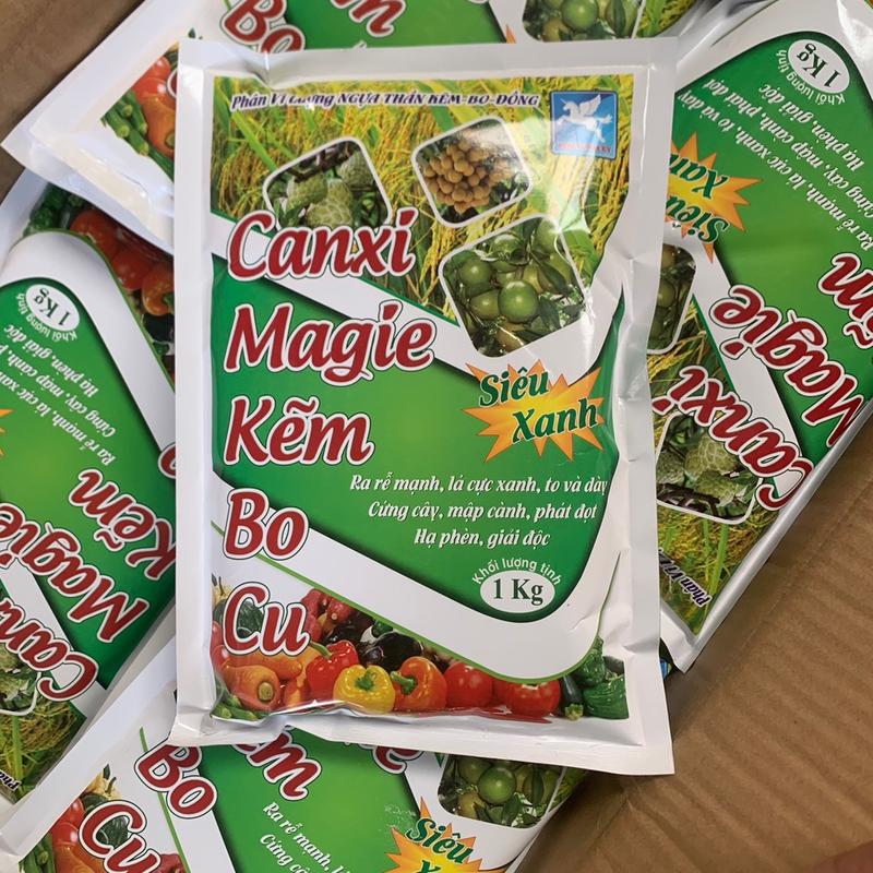 Phân bón Canxi Magie Kẽm Bo bao 1kg giúp cây ra rễ mạnh cứng cây lá cực xanh,to dày,mập cành....vv