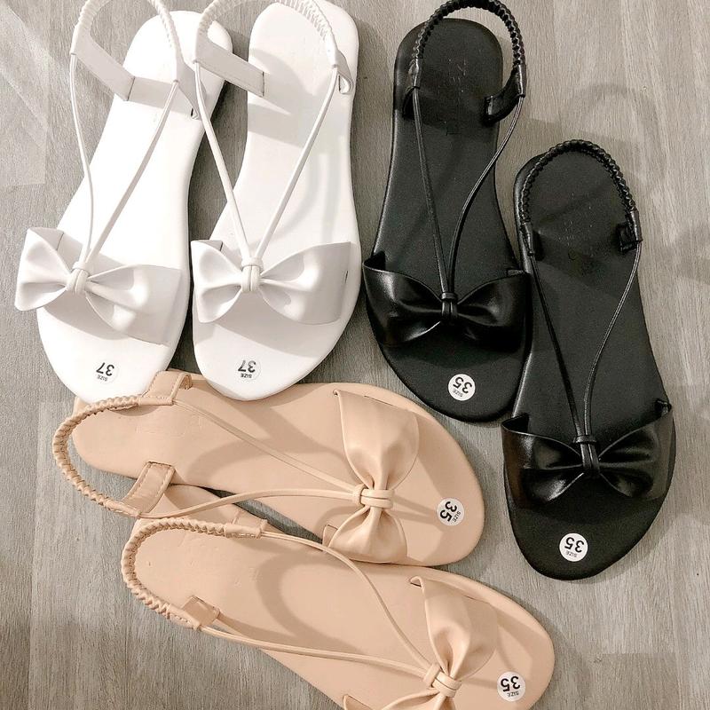  Dép Xăng đan bản nơ dây rút GiàY DéP Nữ Sandal Shoes 