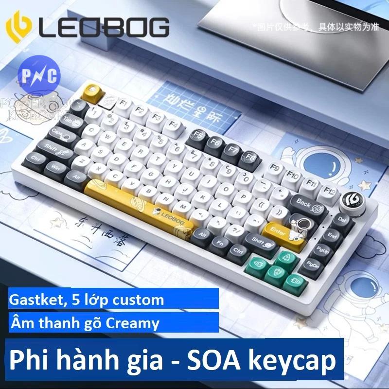 Bàn phím cơ nhôm Leobog Hi75 có dây, Hi98 Pro, mạch xuôi, RGB, hotswap 5 pin, 1 Mode dây, cáp xoắn bàn phím cơ không ồn ban  phim