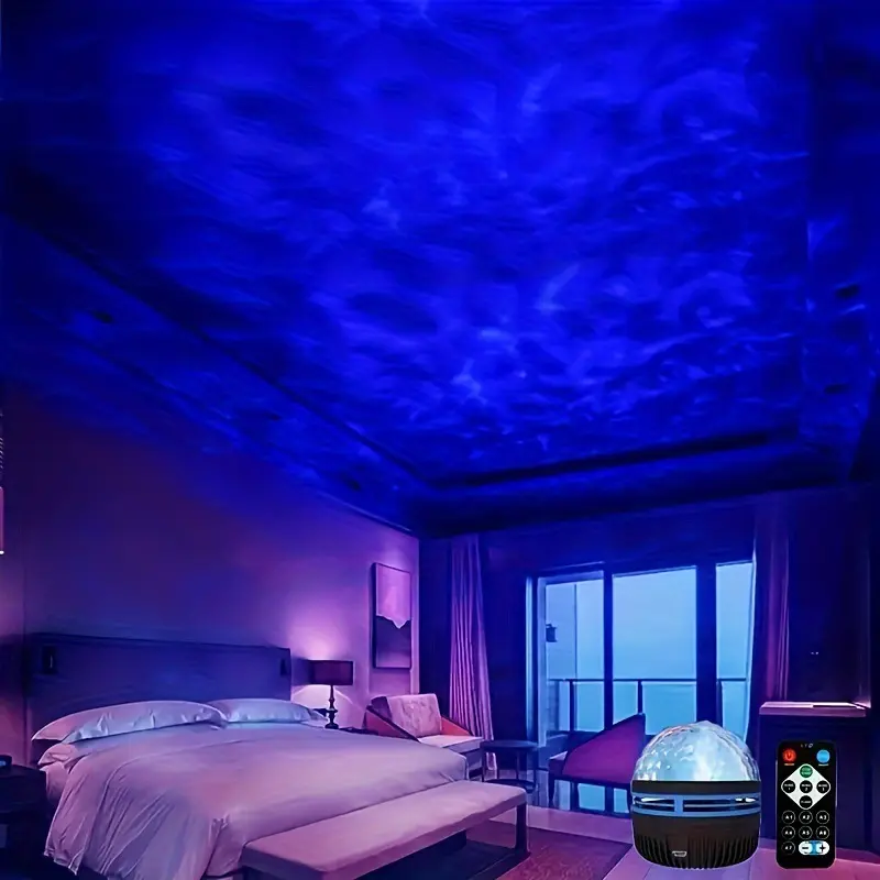 Cross border Projection Lamp Water Ripple Bedhead Night Light Northern Lights Spiral Atmosphere Light Starry Sky
