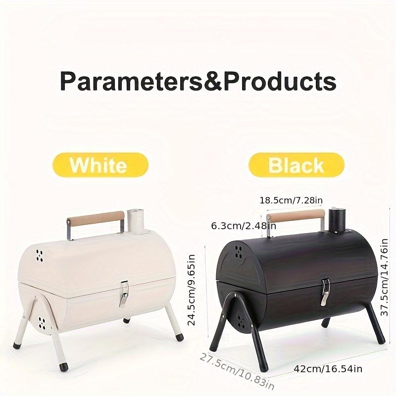 Product Introduction of Outdoor Barbecue Grill Made of Black Wood and Stainless Steel, with Shelves, Suitable for Courtyard, Home and Kitchen, Safe Food Contact, with BBQ Tool Set 3