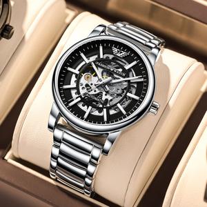 Jam Tangan Mekanikal Automatik Sepenuhnya, Pahlawan Hitam, Jenama Swiss, Jam Tangan Berkilau Kalis Air, Untuk Lelaki, Popular di Asia Tenggara, Reka Bentuk Elegan dan Personaliti, Sesuai untuk Pakaian Kasual dan Perniagaan, Jualan Panas