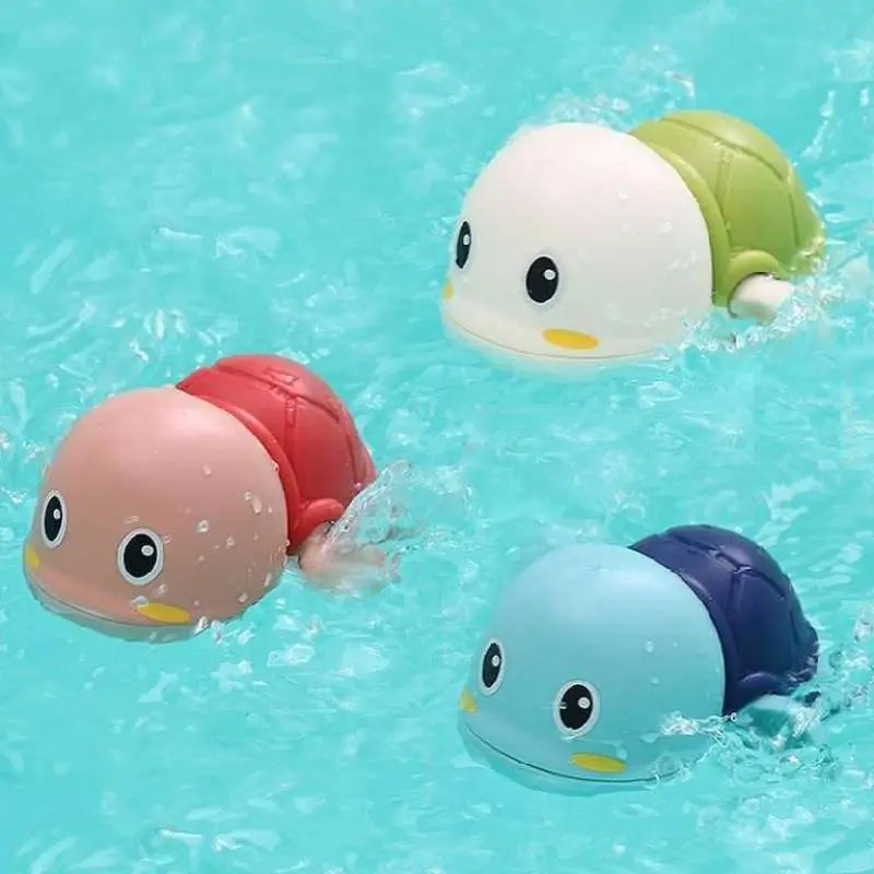 Mainan Mandi Anak Kura Kura Lucu Tanpa Baterai Turtle Chubby Swim Bath Toys - 9 cm 4