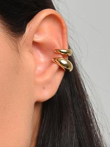 Arete de aleación de zinc sencillo y liso, manguito de oreja minimalista y a la moda, uso diario, joyería para decoración diaria