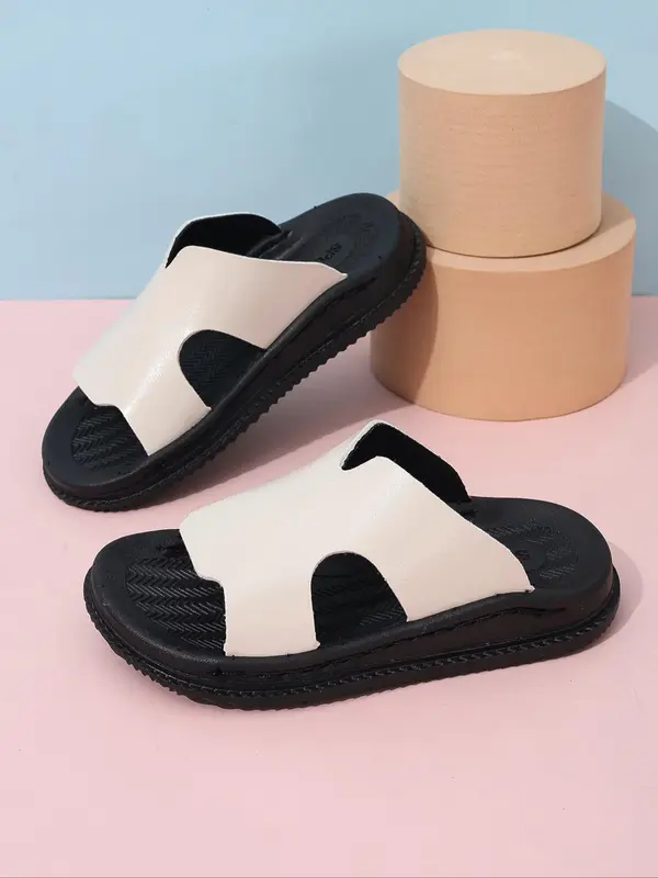 Boys' Casual Plain Color Slides, Soft Comfortable Non-slip Slippers, Summer Beach Slippers for Indoor and Outdoor Wear 2