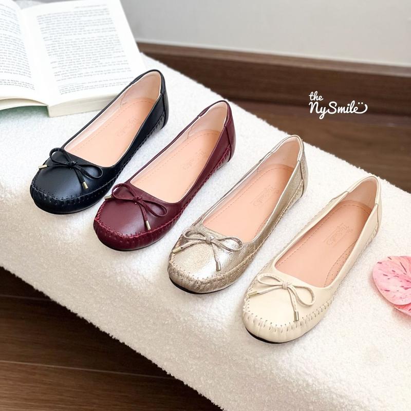 giày búp bê da bò , búp bê nữ da mềm êm ái , búp bê nơ - THENYSMILE - KILA