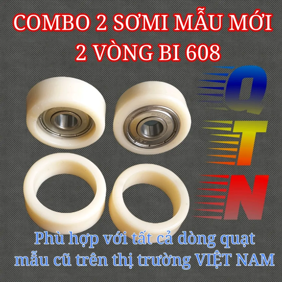 [ mẫu mới ] combo 2 vòng đệm nhựa PA 2 vòng bi 608 ( DÙNG CHO CÁC QUẠT ĐANG SỬ DỤNG BẠC THAU MUỐN CHUYỂN SANG BẠC ĐẠN ) quatdien