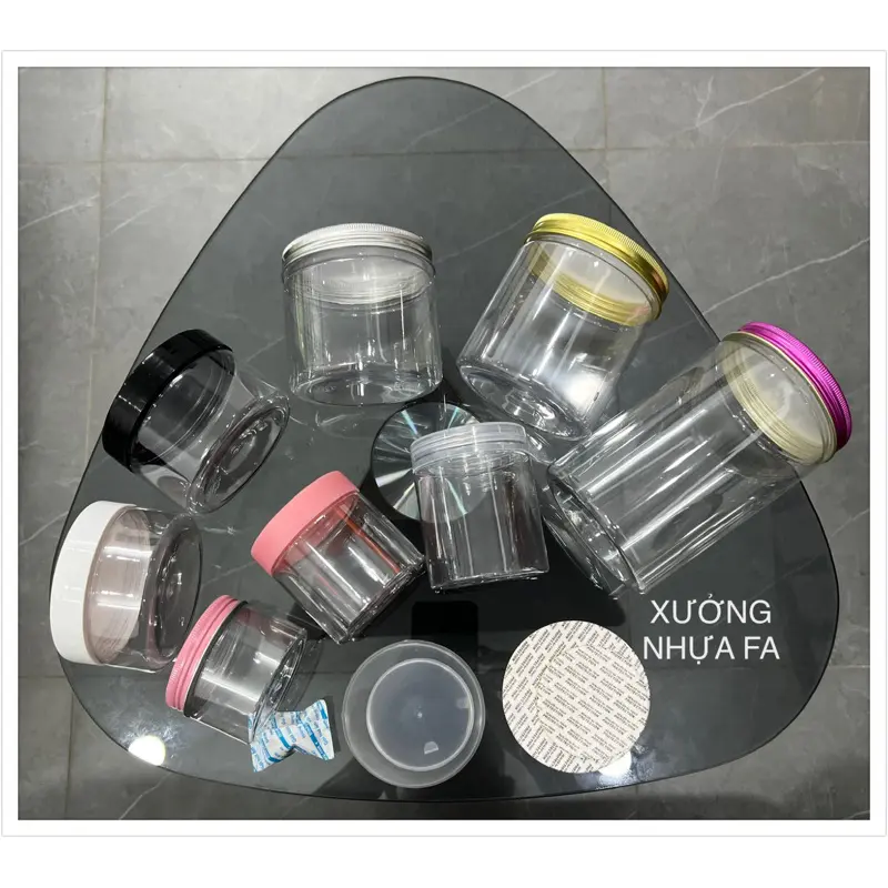 ( seal Lót ) HỘP PET NẮP NHÔM BẠC / VÀNG / HỒNG - HỦ NHỰA TRONG SUỐT 1kí / nửa kí  500g đựng thực phẩm 1