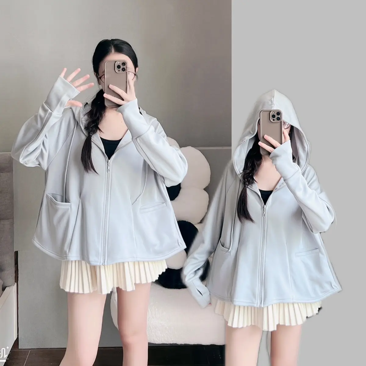 Áo Khoác Chống Nắng Umi Su Cao Cấp, Áo Nữ Dày Dặn , Form Dài Xoè Trẻ Trung Chống UV Vải Đanh Mát , Vải Đẹp May Kĩ _SHIERSHOP Top Women Jacket | BigBuy360 - bigbuy360.vn