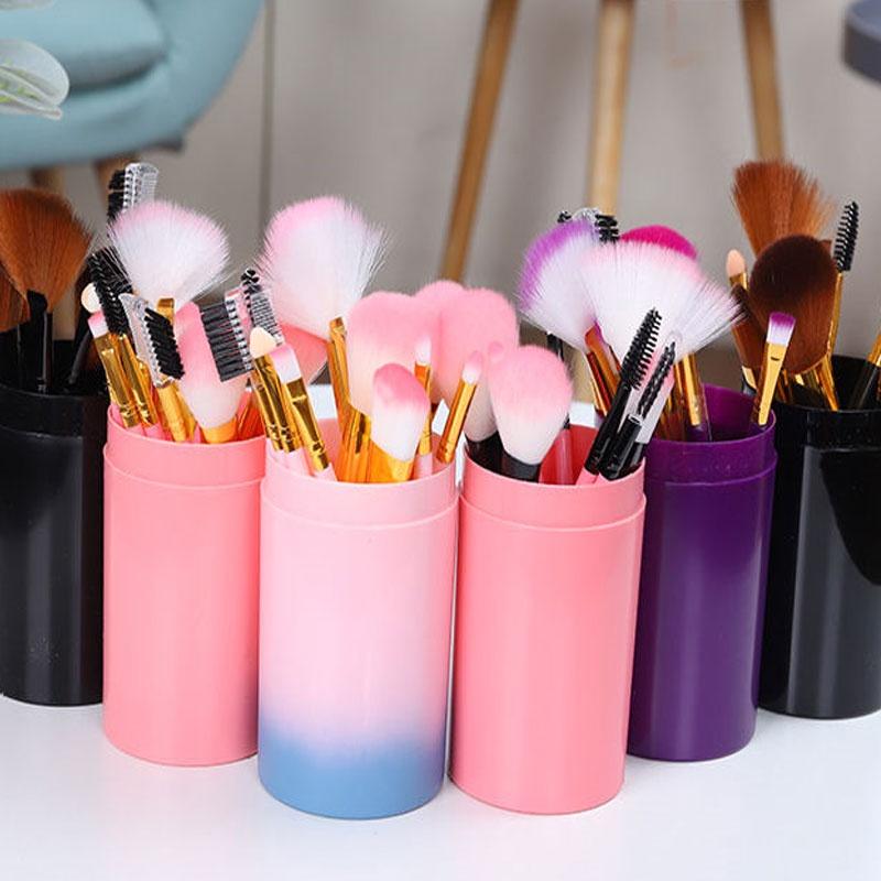    12 IN 1   12pcs Makeup Beauty Cosmetic Set Travel Carry Case Brush Powder Foundation Eyeliner Eyeshadow Tool Solek 