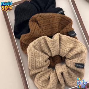 ที่คาดผมถักนิตติ้ง สไตล์เกาหลี เรียบง่าย อเนกประสงค์ ผ้าเรโทรระดับไฮเอนด์ Scrunchie หางม้าสูงหรูหรา ดีไซน์สวย สไตล์ใหม่ขั้นสูง พร้อมสต็อกในปี 2025