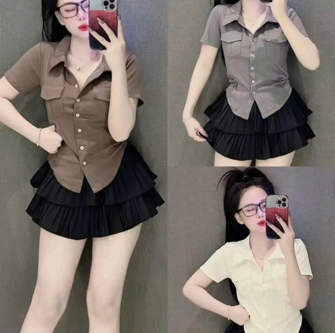 [ KHAI TRƯƠNG ]MS22- Áo SƠMI 2 TÚI tay ngắn , Thun Tăm Mềm Mịn, Bigsize 45-85kg