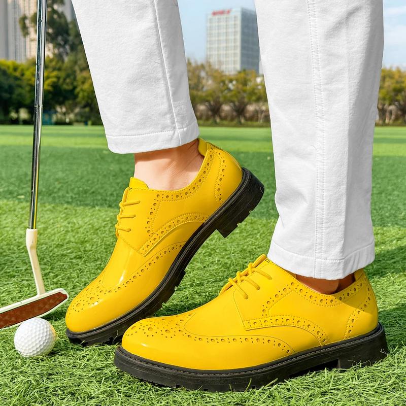 Product Introduction of Professional Business Leather Golf Shoes Block Shoes Glossy Men Spikeless Golf Sneakers Comfortable Walking Footwear for Golfers 11