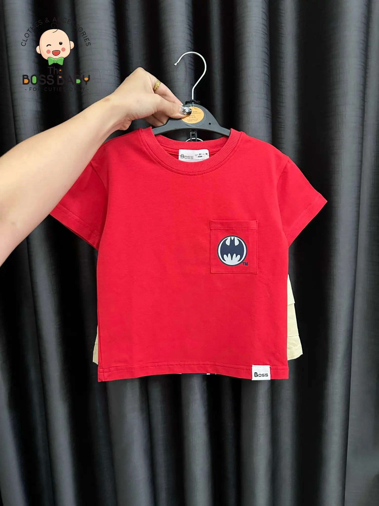 Set bộ túi chéo đỏ kem người dơi (9-35kg) - SH24201 - ThebossbabyVN