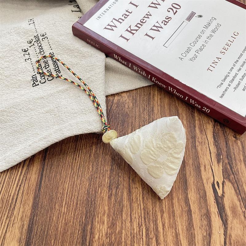 Product Introduction of Key Ring Cotton Embroidered Zongzi Pendant Linen Polyester Loong Boat Festival Gift Tang Dynasty Flower Hanfu Accessories Car Key 12